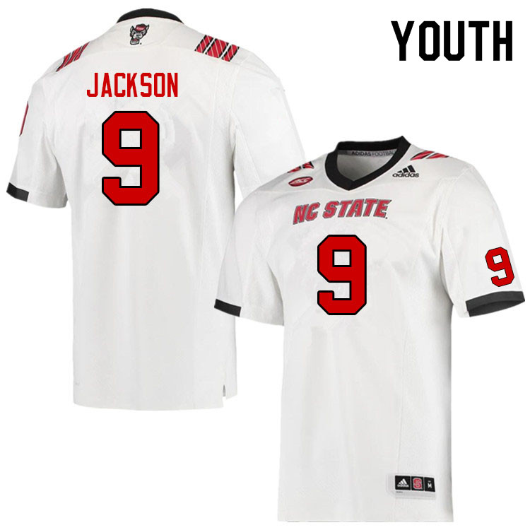 Youth #9 Savion Jackson NC State Wolfpack College Football Jerseys Sale-White - Click Image to Close